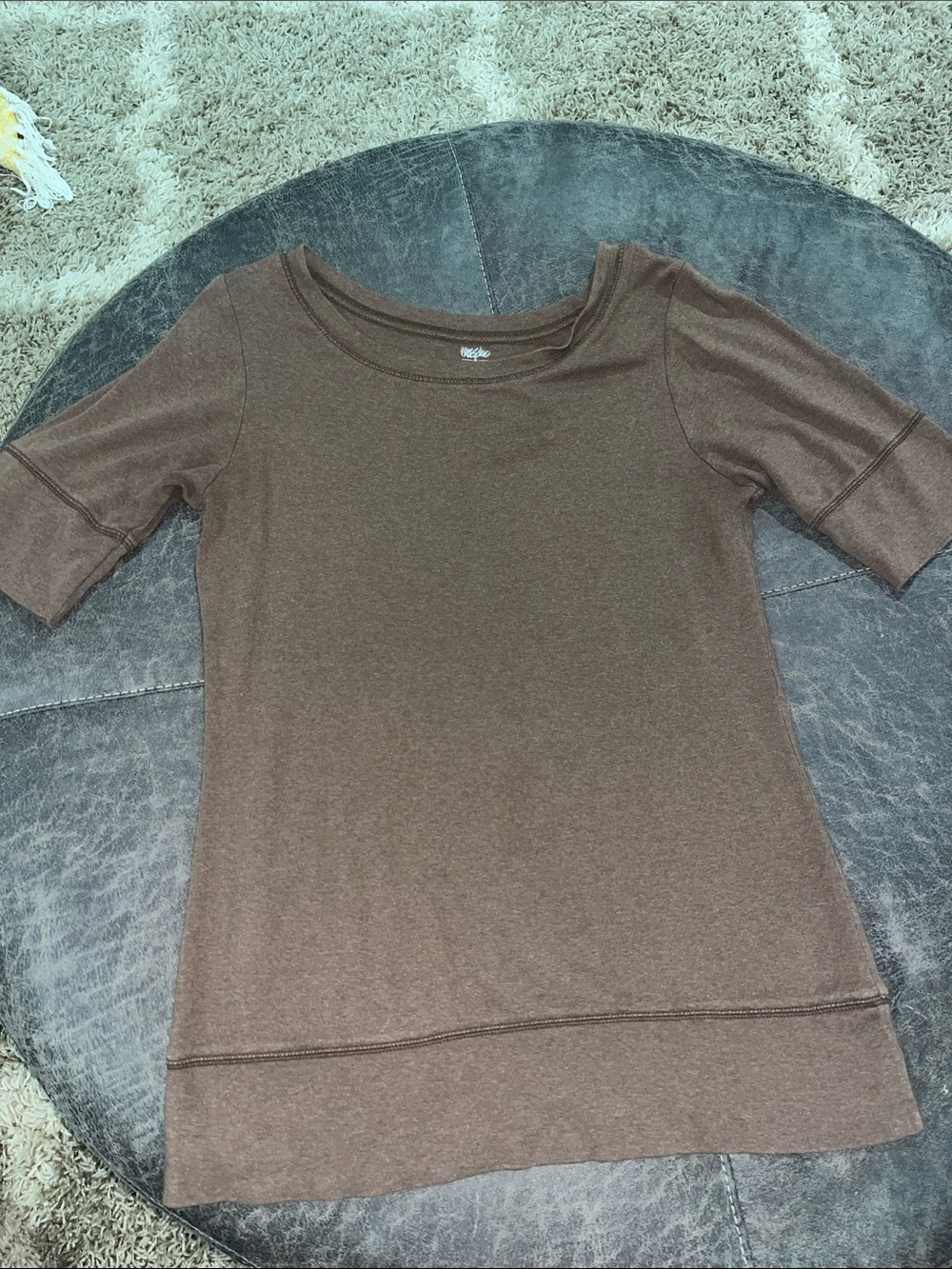 Mossimo Supply Co. Brown Short Sleeve Scoop Neck Top
